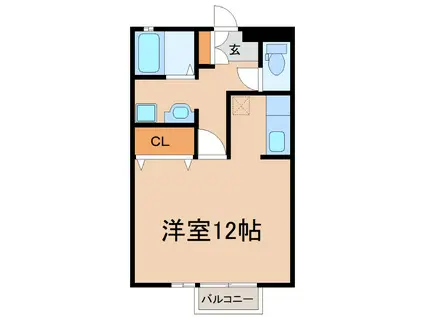 セジュールエスペランサ(ワンルーム/2階)の間取り写真