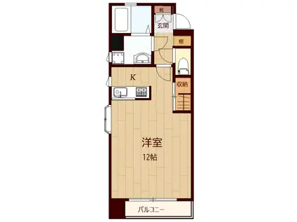 レナジア陽東A(ワンルーム/2階)の間取り写真