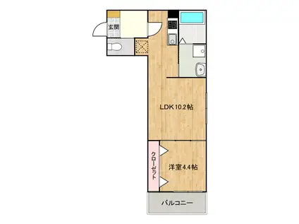 PACIFIC ATHE(1LDK/2階)の間取り写真