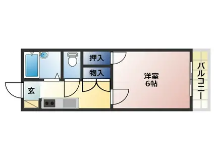 ハイツ山手(1K/1階)の間取り写真
