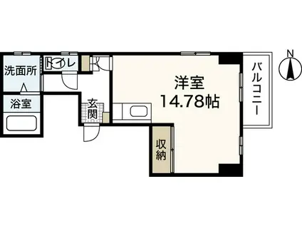 登志ビル(ワンルーム/2階)の間取り写真