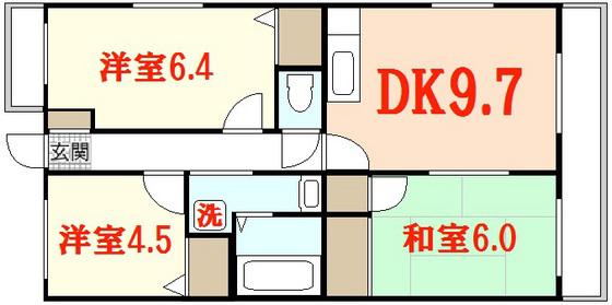 ノネット東野(3DK/3階)の間取り写真