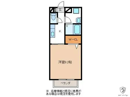 プチローズ(1K/1階)の間取り写真