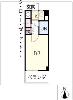SMY88植田(1K/4階)の間取り写真