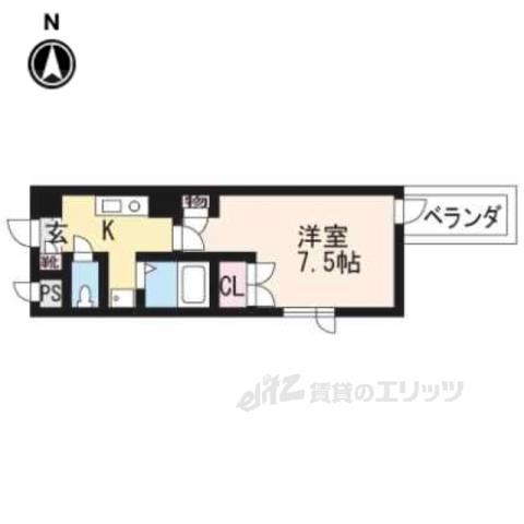 デプレ北野(1K/3階)の間取り写真