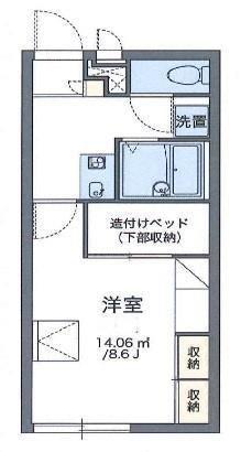 シティライフ保城II(1K/2階)の間取り写真