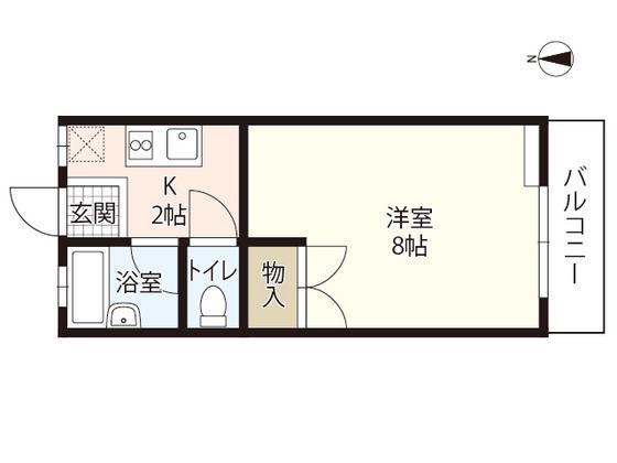ABODE21(1K/2階)の間取り写真