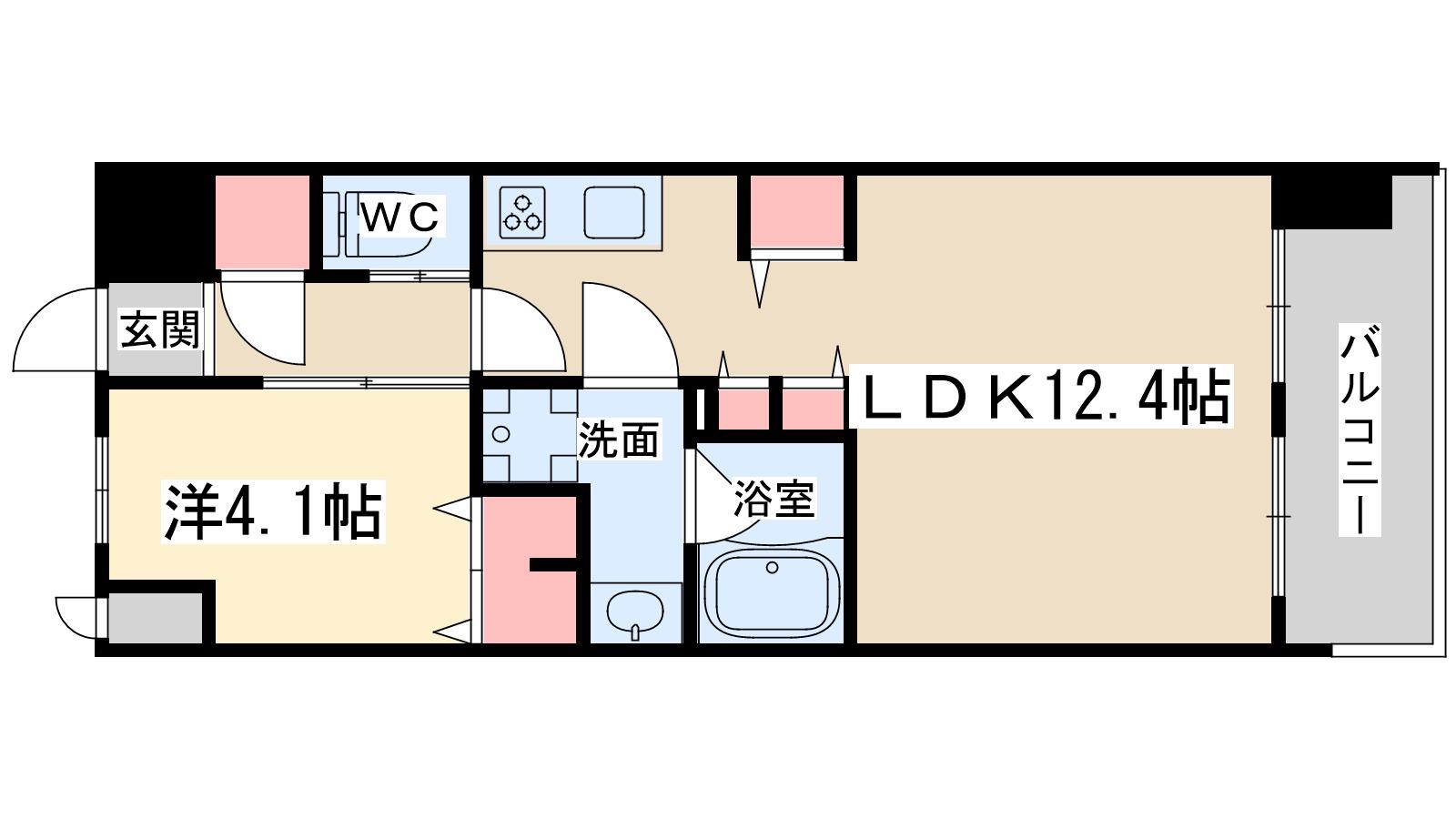 スプランディッド梅田グランノース(1LDK/5階)の間取り写真