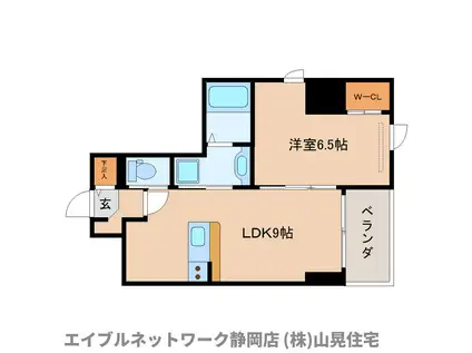 アガティス東静岡(1LDK/8階)の間取り写真