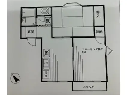 ゴールドハイツ(2DK/2階)の間取り写真