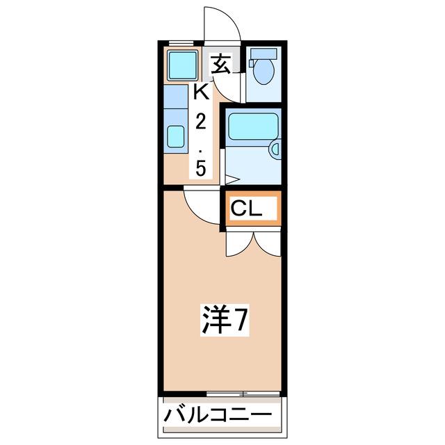 ハイツMAII(1K/1階)の間取り写真
