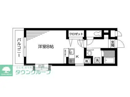 MUスクエア等々力(ワンルーム/4階)の間取り写真