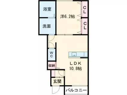 コメットチバO(1LDK/1階)の間取り写真