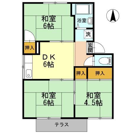プレジール寿(3DK/1階)の間取り写真
