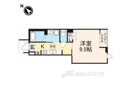 VALENTE SAZANAMI(1K/1階)の間取り写真