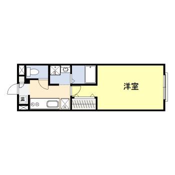メルスタリア湖山北(1K/1階)の間取り写真