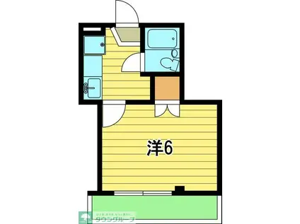 メゾン世田谷(1K/2階)の間取り写真