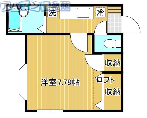 メゾンドプルネールB(1K/2階)の間取り写真