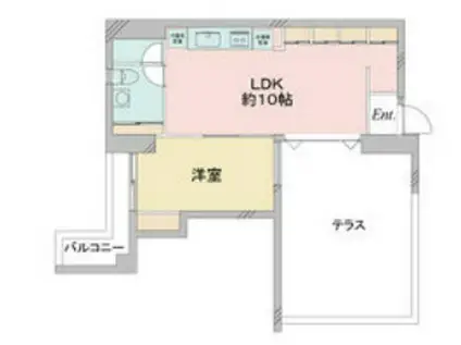 LA DOUCEUR湊町(1LDK/4階)の間取り写真