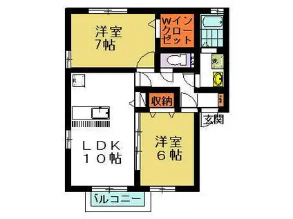 サニーフラット(2LDK/2階)の間取り写真