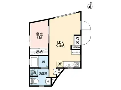 パークフロント小山台(1LDK/2階)の間取り写真