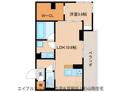 D CREST 中之郷2丁目(1LDK/3階)の間取り写真