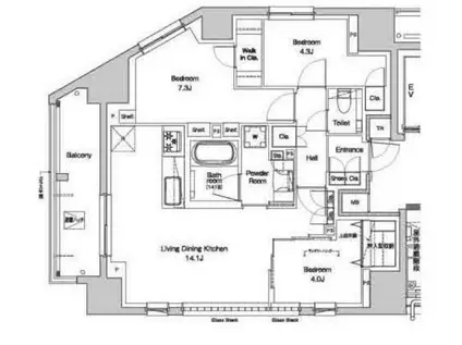 マークス横浜戸部(3LDK/10階)の間取り写真