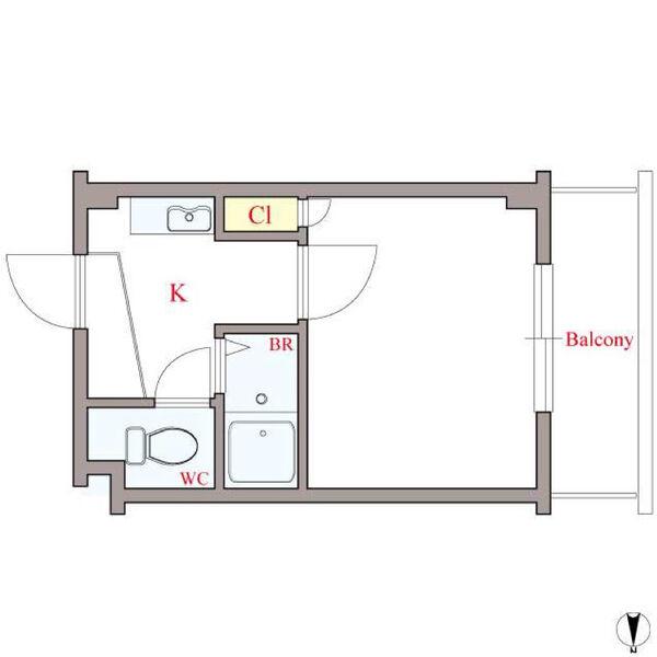 ベルフレージュ住吉(1K/3階)の間取り写真
