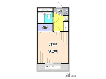 EXCEL所沢東(1K/2階)の間取り写真