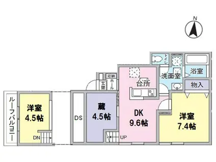 イービスガルデン(2DK/1階)の間取り写真