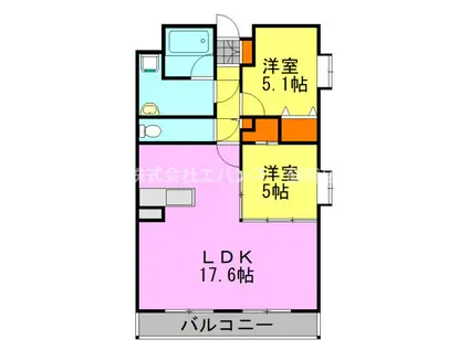 ラ・プルミエール(2LDK/1階)の間取り写真