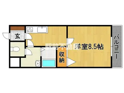 サンセットカーム(1K/3階)の間取り写真