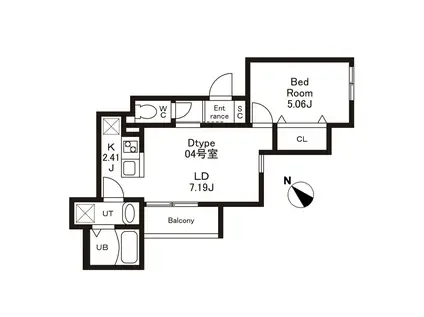 CHERIM南福岡V(1LDK/2階)の間取り写真
