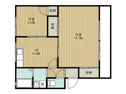 ボナノッテ(2DK/2階)の間取り写真