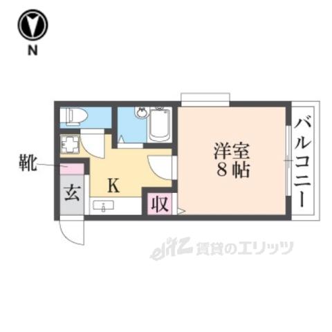 ハッピー稲野マンション(1K/2階)の間取り写真
