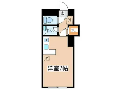 オリオンフラッツ(ワンルーム/1階)の間取り写真