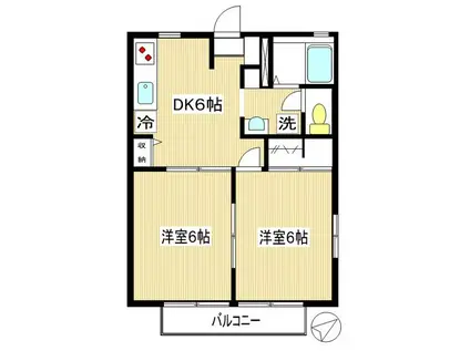 ドエル西生田(1LDK/1階)の間取り写真