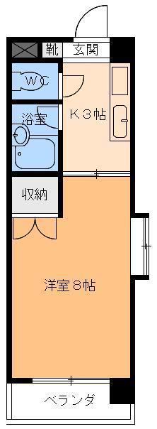 アメニティー御宝(1K/2階)の間取り写真
