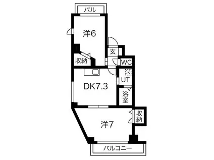 ワンコレクト神田(2DK/3階)の間取り写真