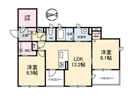 OAK FOREST(2LDK/3階)の間取り写真