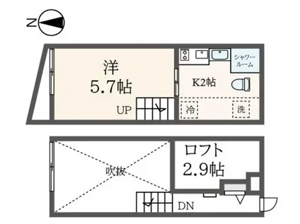 ネスト中野(1K/2階)の間取り写真