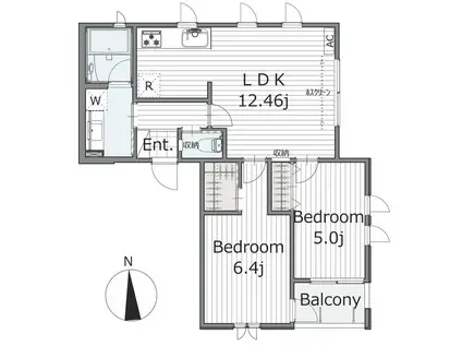 アネーロII(2LDK/2階)の間取り写真