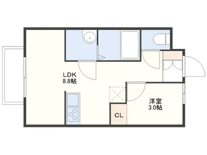 IKD F・G(1LDK/2階)の間取り写真
