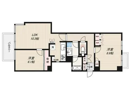 インプルーブ西早稲田(2LDK/4階)の間取り写真