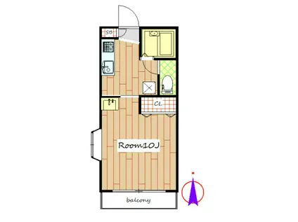 ランド・ワン(1K/2階)の間取り写真