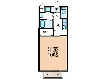 ハイツウィステリア(1K/2階)の間取り写真