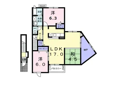 サンリットスクエア(3LDK/2階)の間取り写真