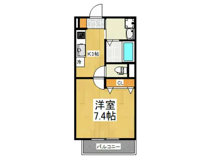 新堀2丁目アパート(1K/1階)の間取り写真