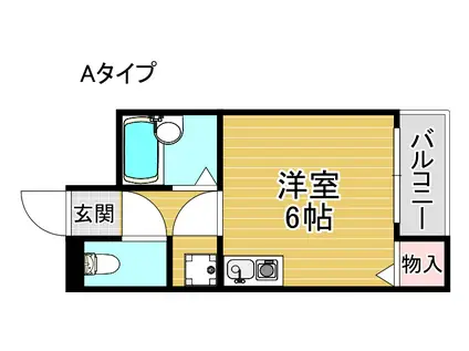 ナニワIII番館(ワンルーム/4階)の間取り写真