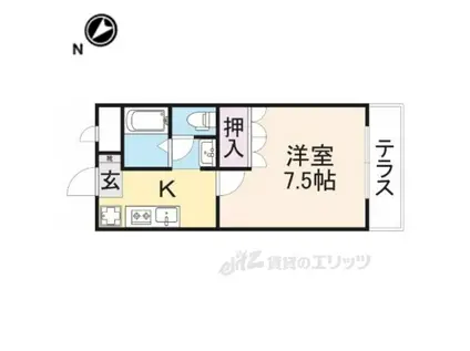 エクシード3(1K/2階)の間取り写真